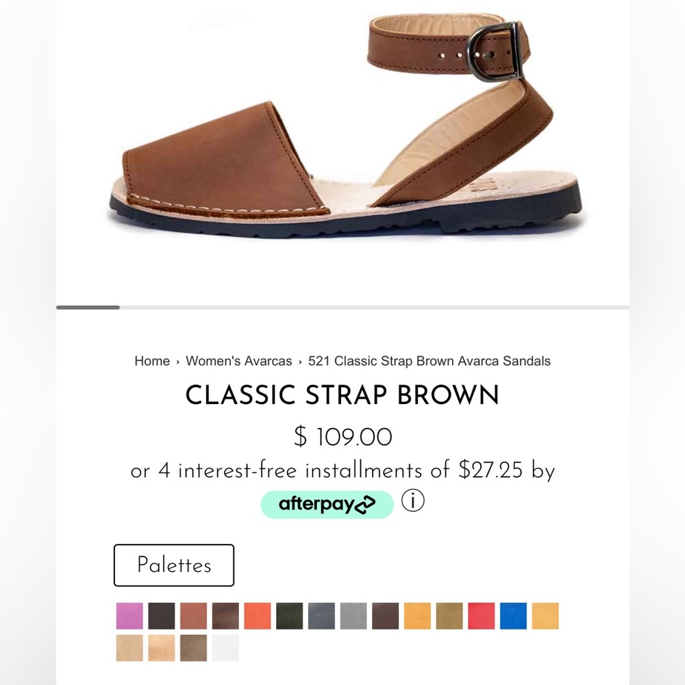 Pons Classic Brown Leather Avarcas Sandals
